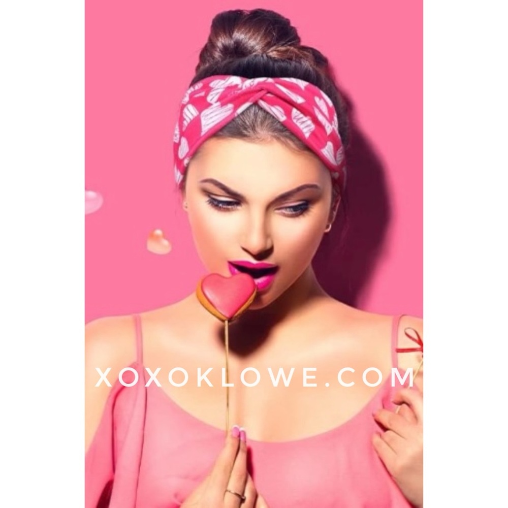 Hearts & Love Soft Stretchy Twist Knot Fabric Headbands
